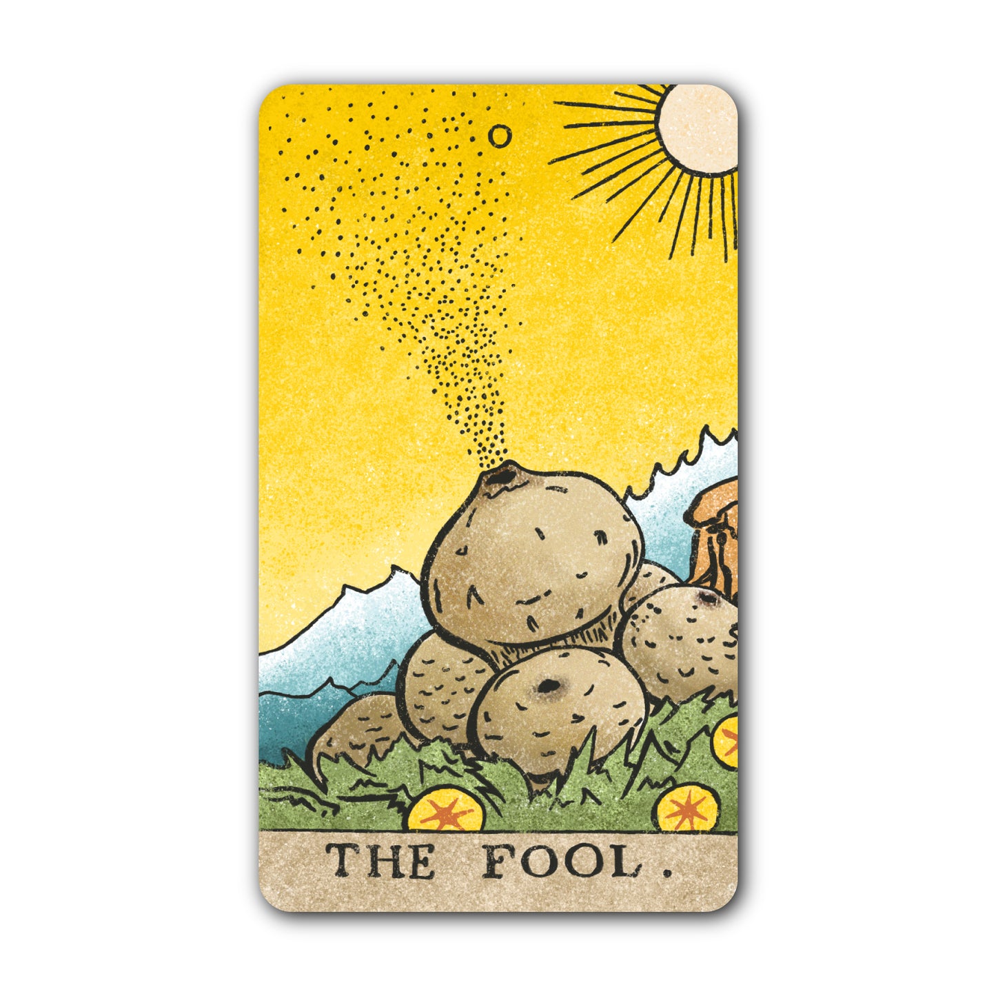 Individual Stickers of Cards from the Mushroom Hunter’s Tarot