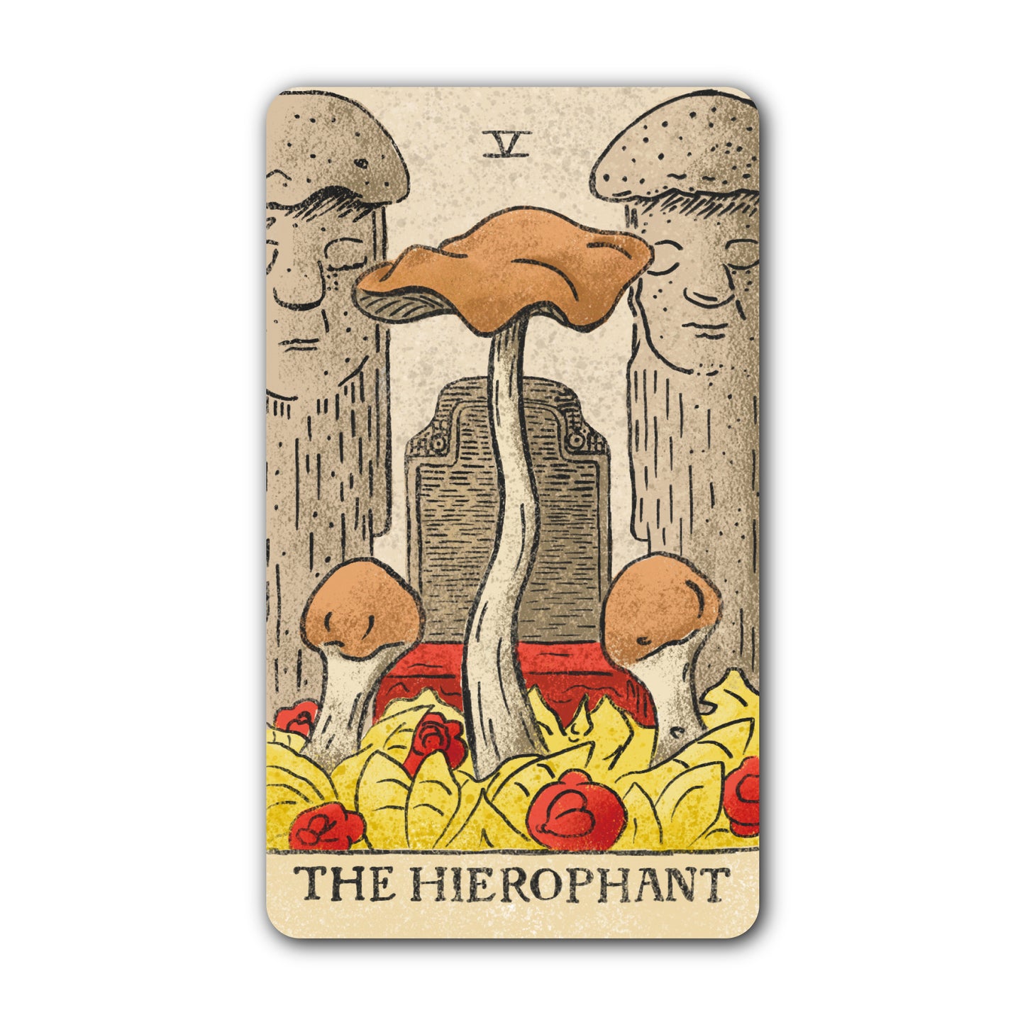 Individual Stickers of Cards from the Mushroom Hunter’s Tarot