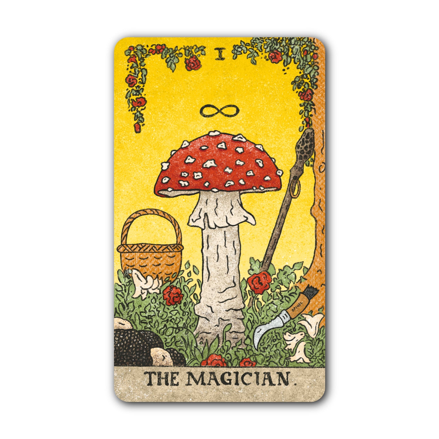 Individual Stickers of Cards from the Mushroom Hunter’s Tarot